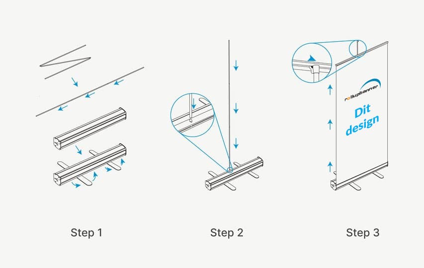 Nem opsætning og nedtagning af rollup bannere